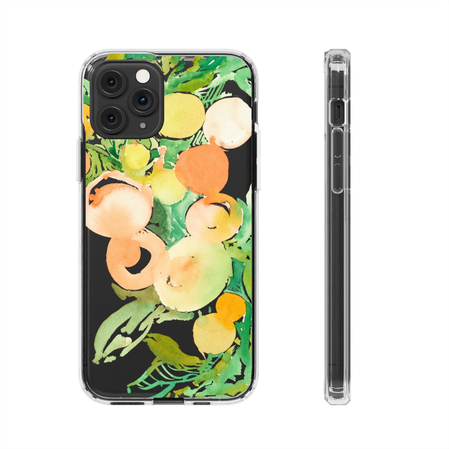 Watercolor Peaches Clear Phone Case - Brooke Zitting, LLC