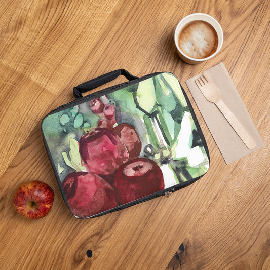 Prickly Pear Watercolor Design Lunch Bag  – Eco-Friendly Tote for School, Work, Picnics & Beach - Brooke Zitting, LLC