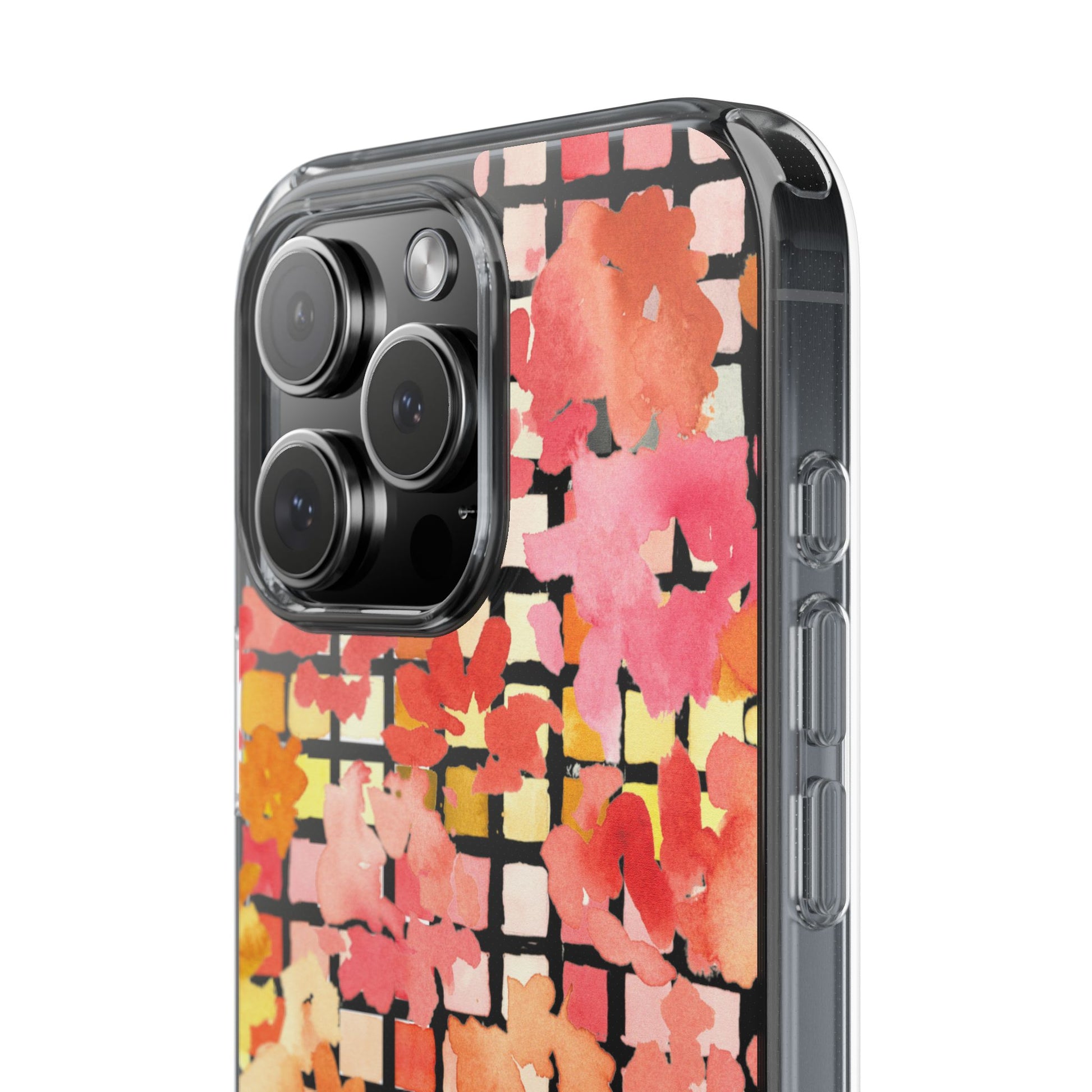 Watercolor Pixel Posy Clear Phone Case - Brooke Zitting, LLC