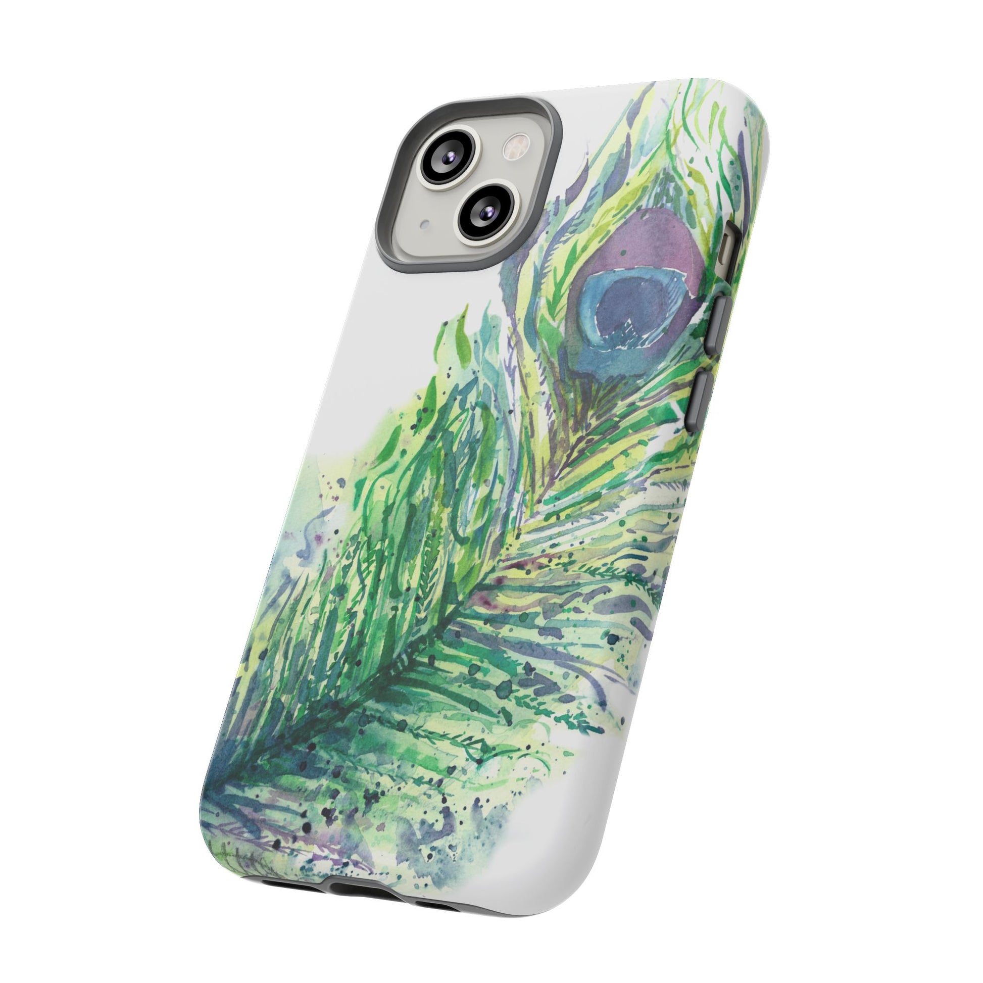 Colorful Peacock Feather Tough Phone Case – Stylish Nature-Inspired Mobile Cover & Unique Gift Idea - Brooke Zitting, LLC