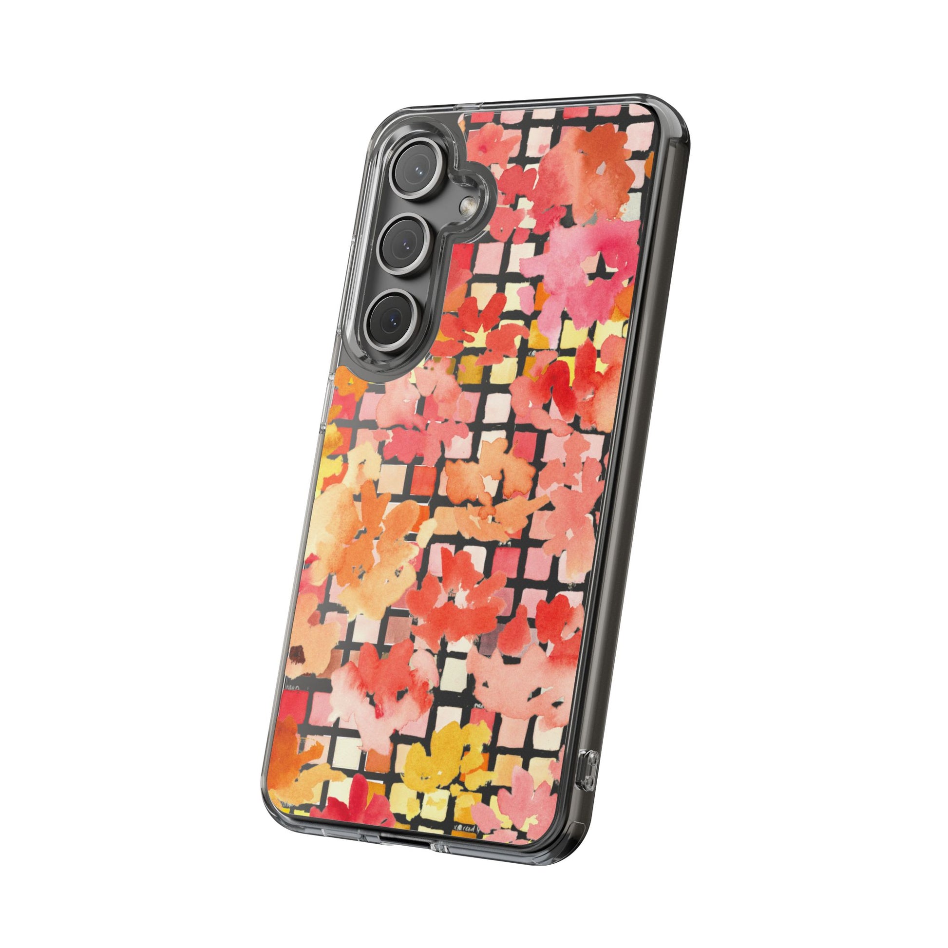 Watercolor Pixel Posy Clear Phone Case - Brooke Zitting, LLC