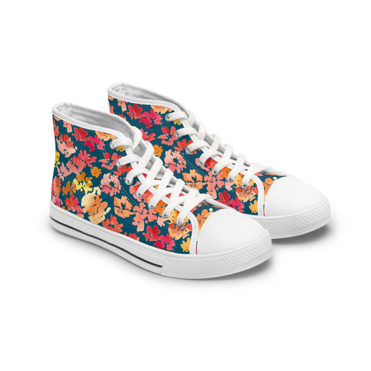 Bold Posy High Top Sneakers with Floral Design – Stylish Shoes for All | Unique Gift Idea - Brooke Zitting, LLC