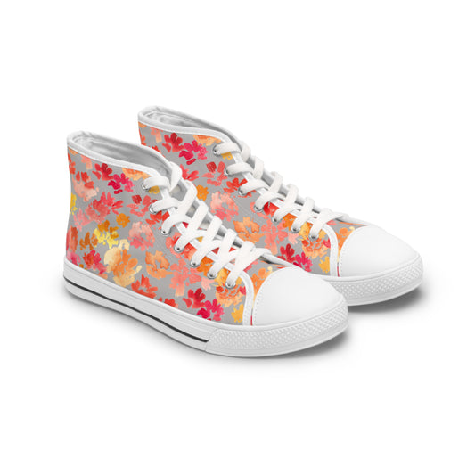 Soft-toned Posy High Top Sneakers with Floral Design – Stylish Shoes for All | Unique Gift Idea - Brooke Zitting, LLC
