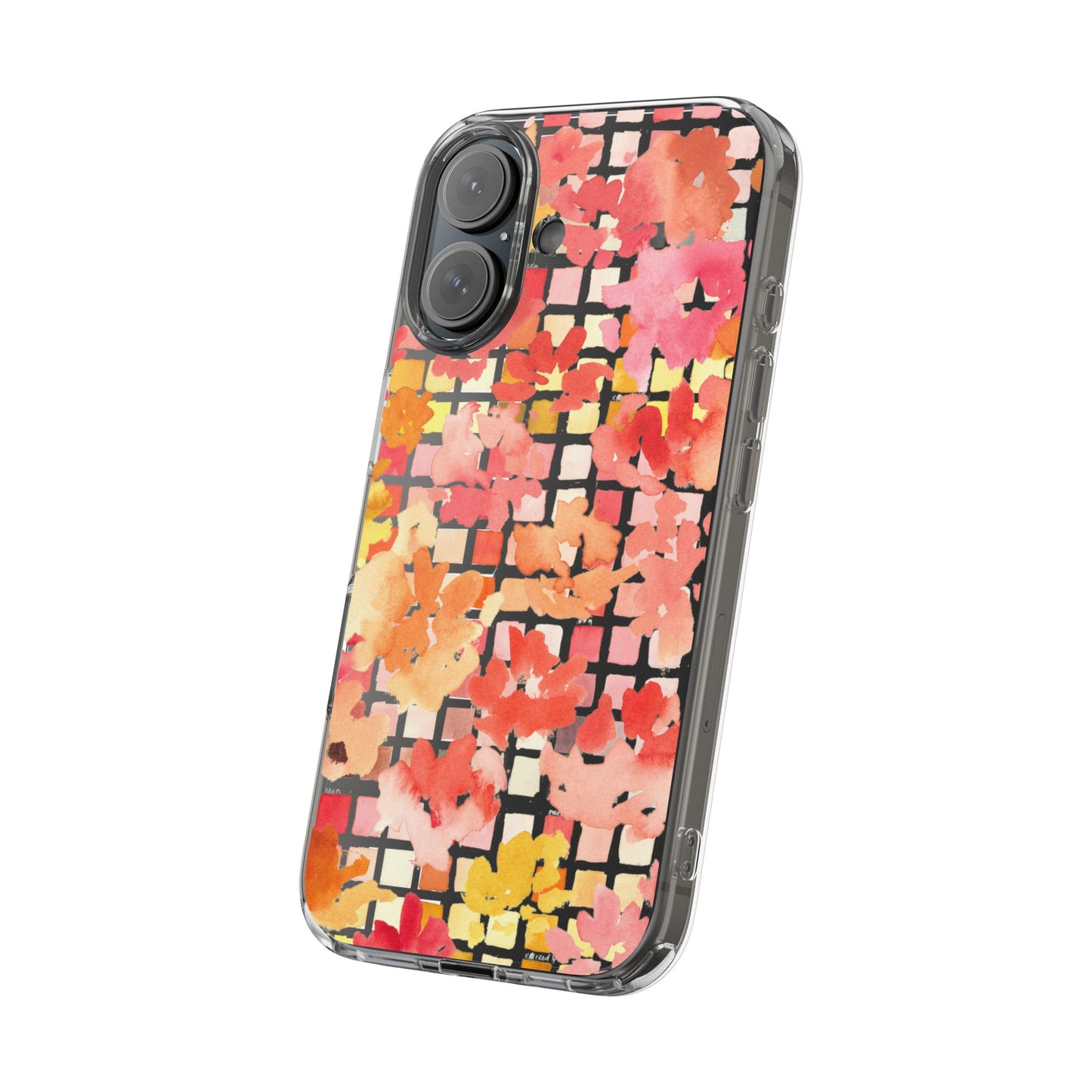 Watercolor Pixel Posy Clear Phone Case - Brooke Zitting, LLC