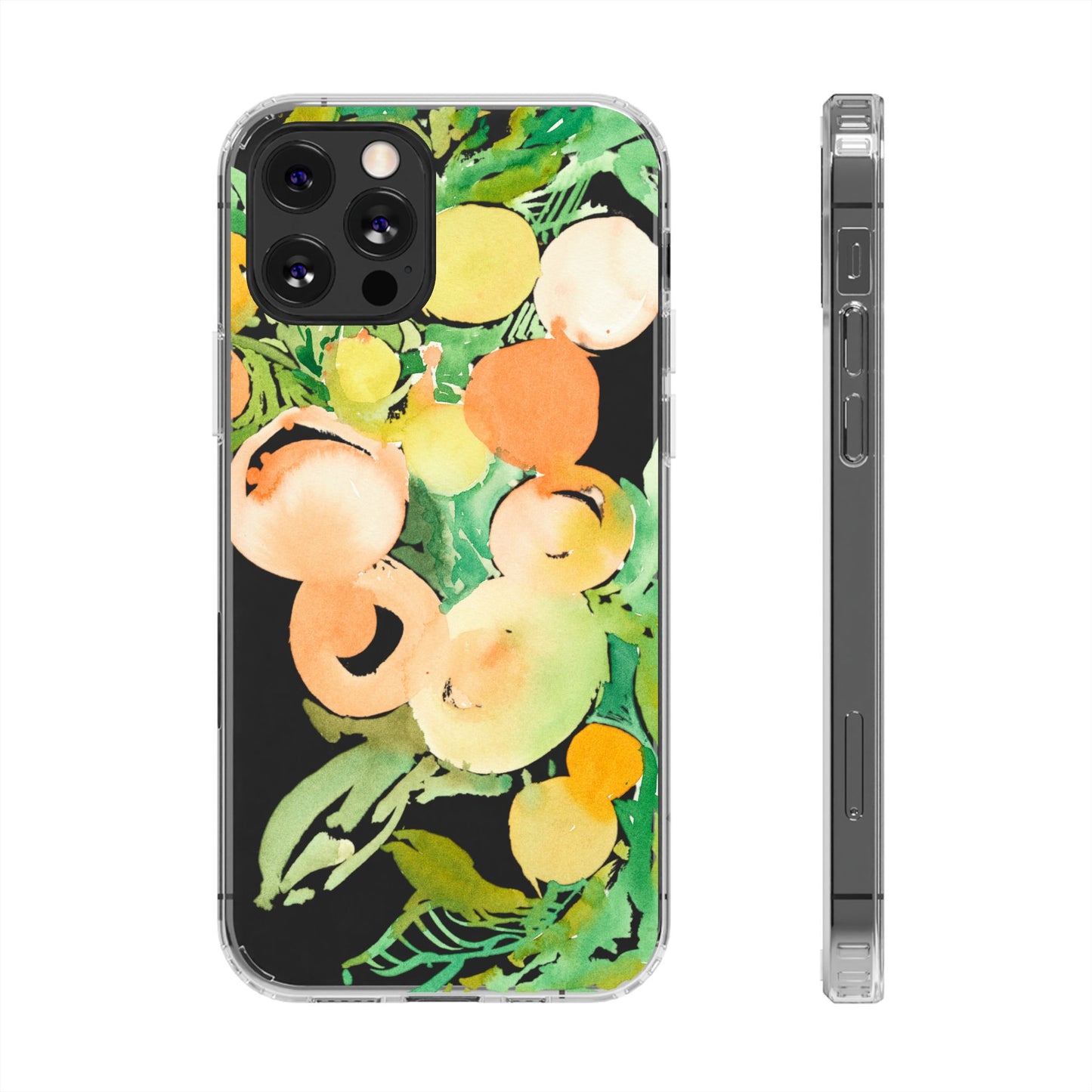Watercolor Peaches Clear Phone Case - Brooke Zitting, LLC