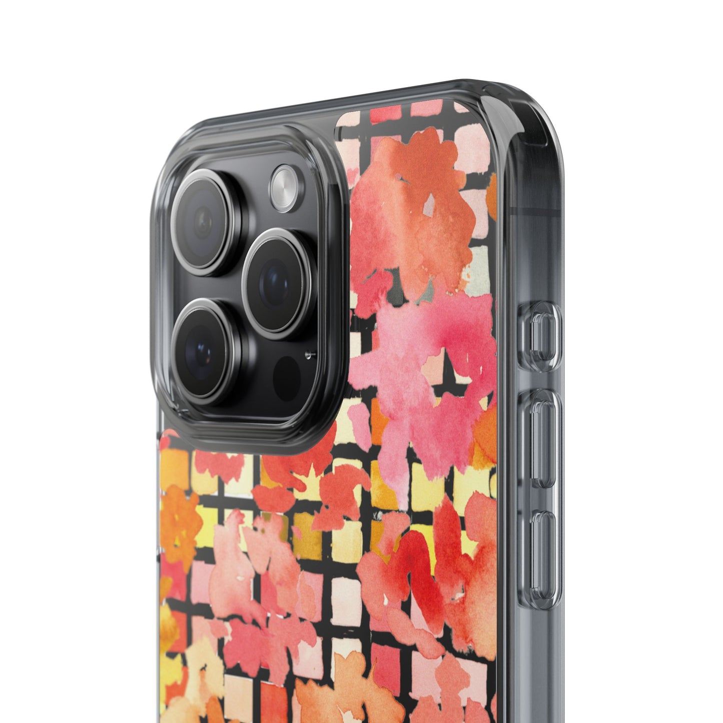Watercolor Pixel Posy Clear Phone Case - Brooke Zitting, LLC
