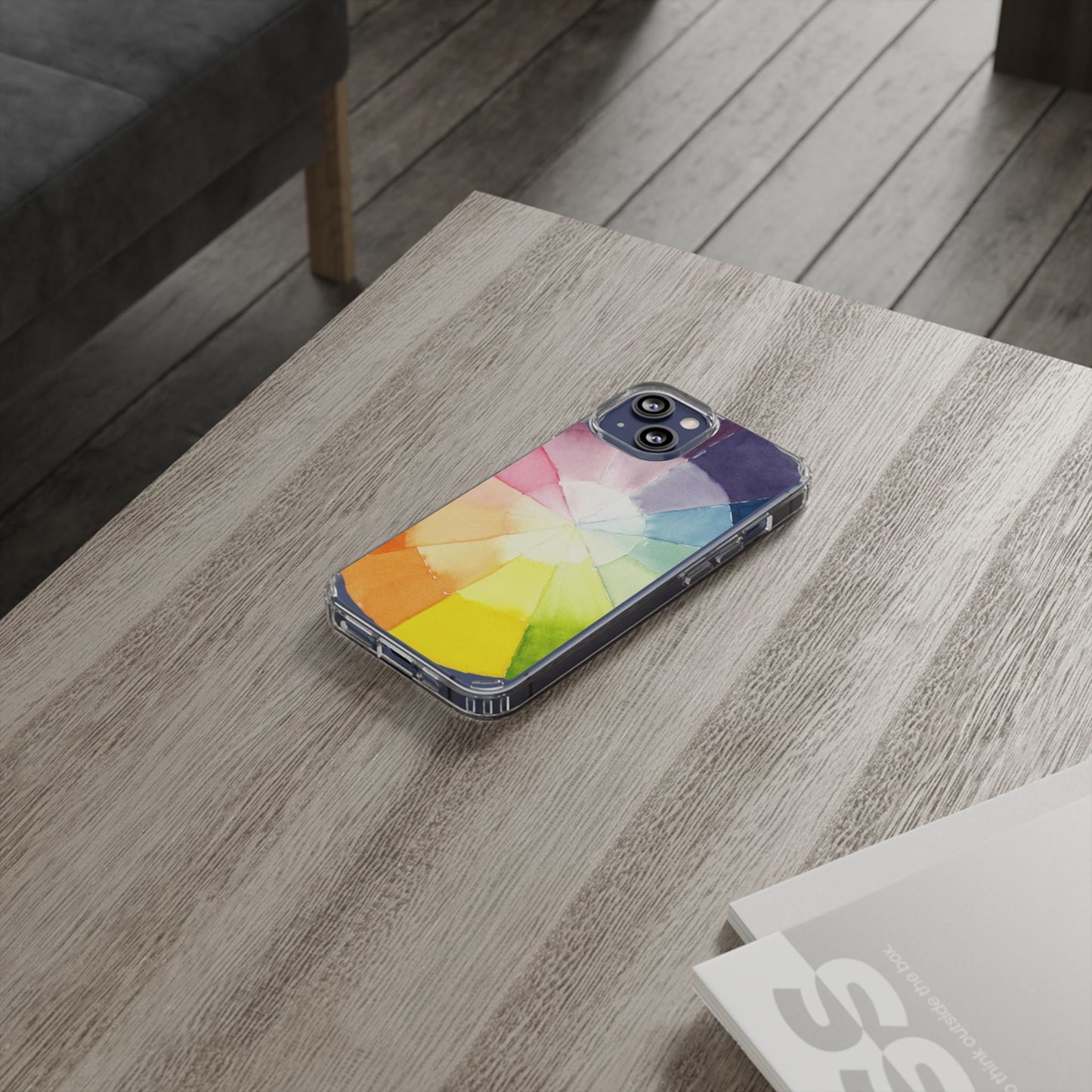 Watercolor Color Wheel Clear Phone Case - Brooke Zitting, LLC