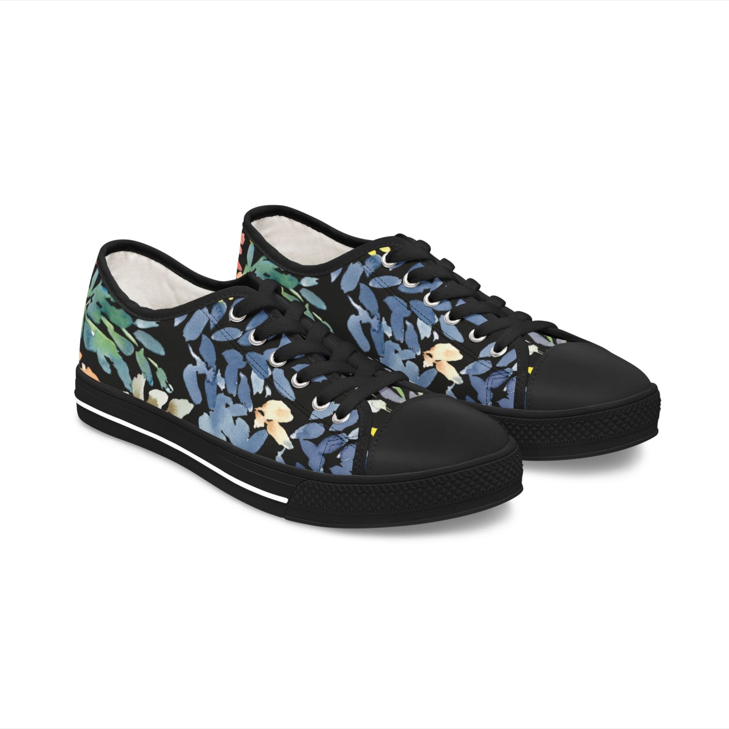 Willow Spring Buds Watercolor Low-Top Sneakers – Stylish Shoes for All | Unique Gift Idea - Brooke Zitting, LLC
