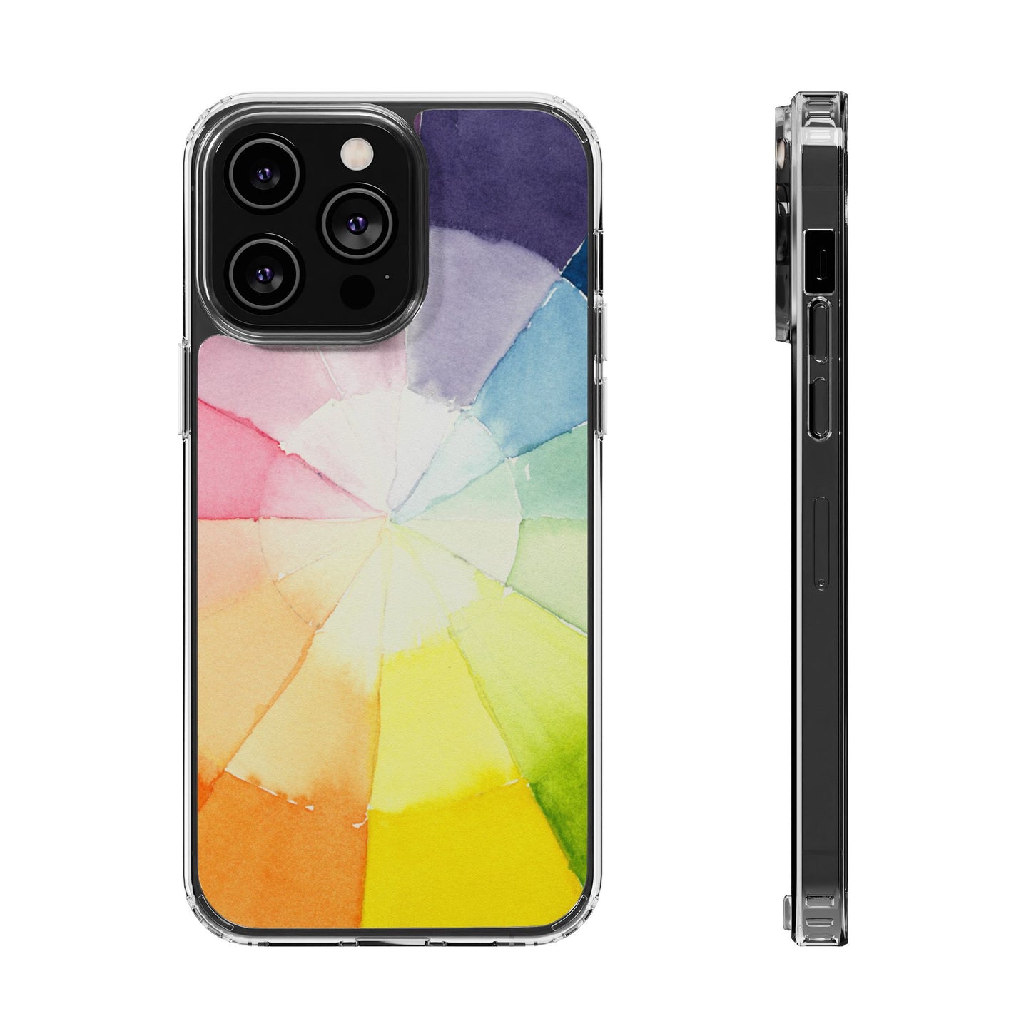 Watercolor Color Wheel Clear Phone Case - Brooke Zitting, LLC