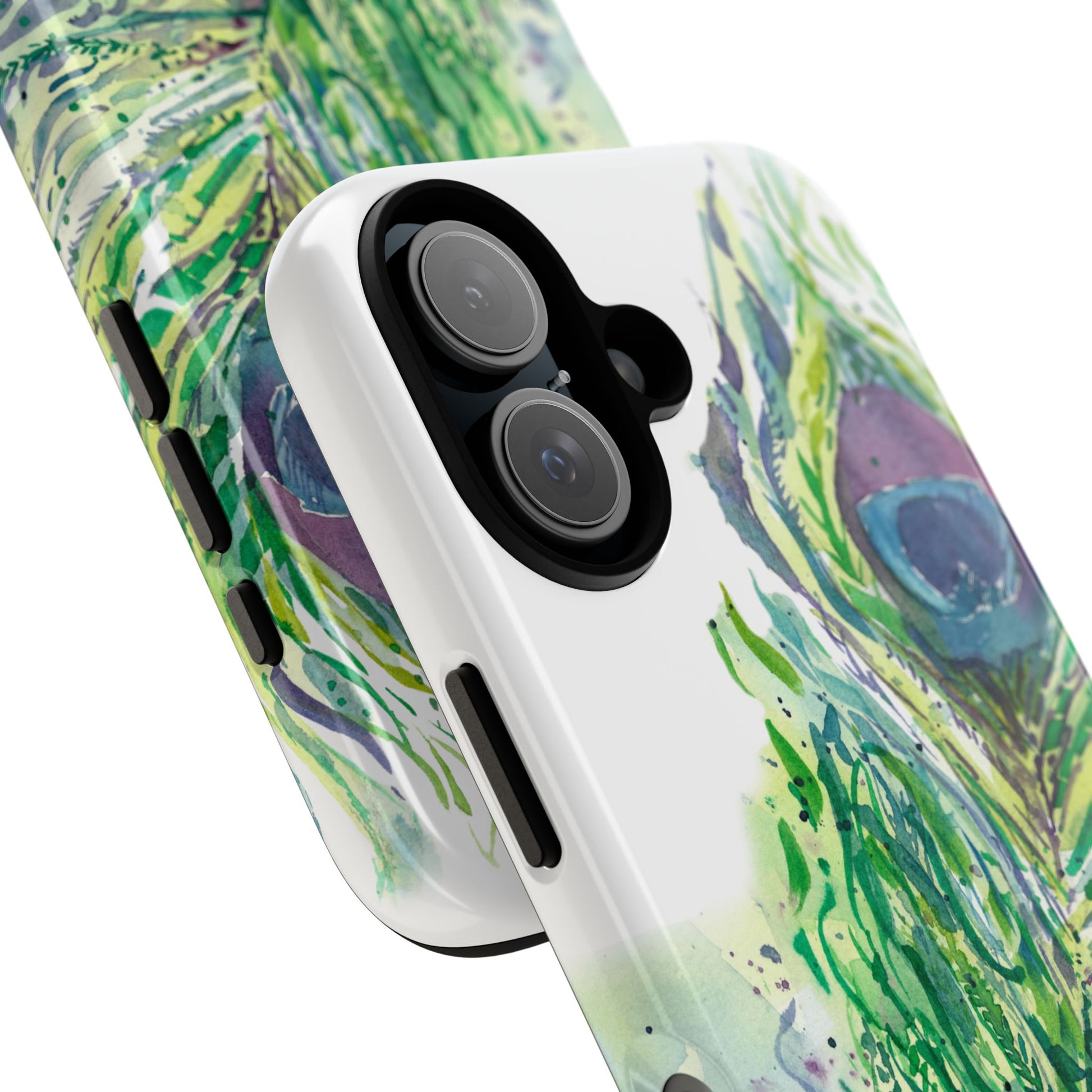 Colorful Peacock Feather Tough Phone Case – Stylish Nature-Inspired Mobile Cover & Unique Gift Idea - Brooke Zitting, LLC