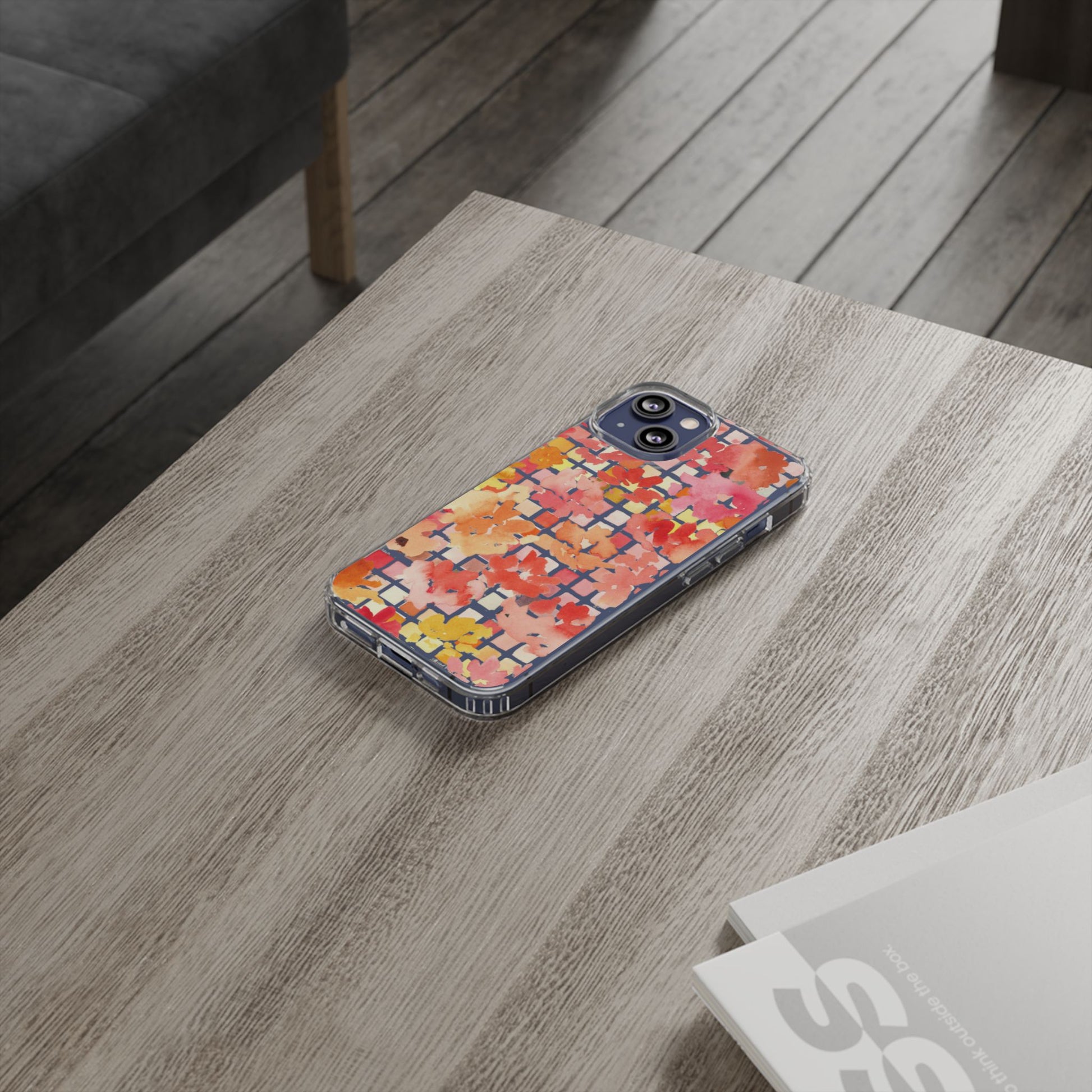 Watercolor Pixel Posy Clear Phone Case - Brooke Zitting, LLC