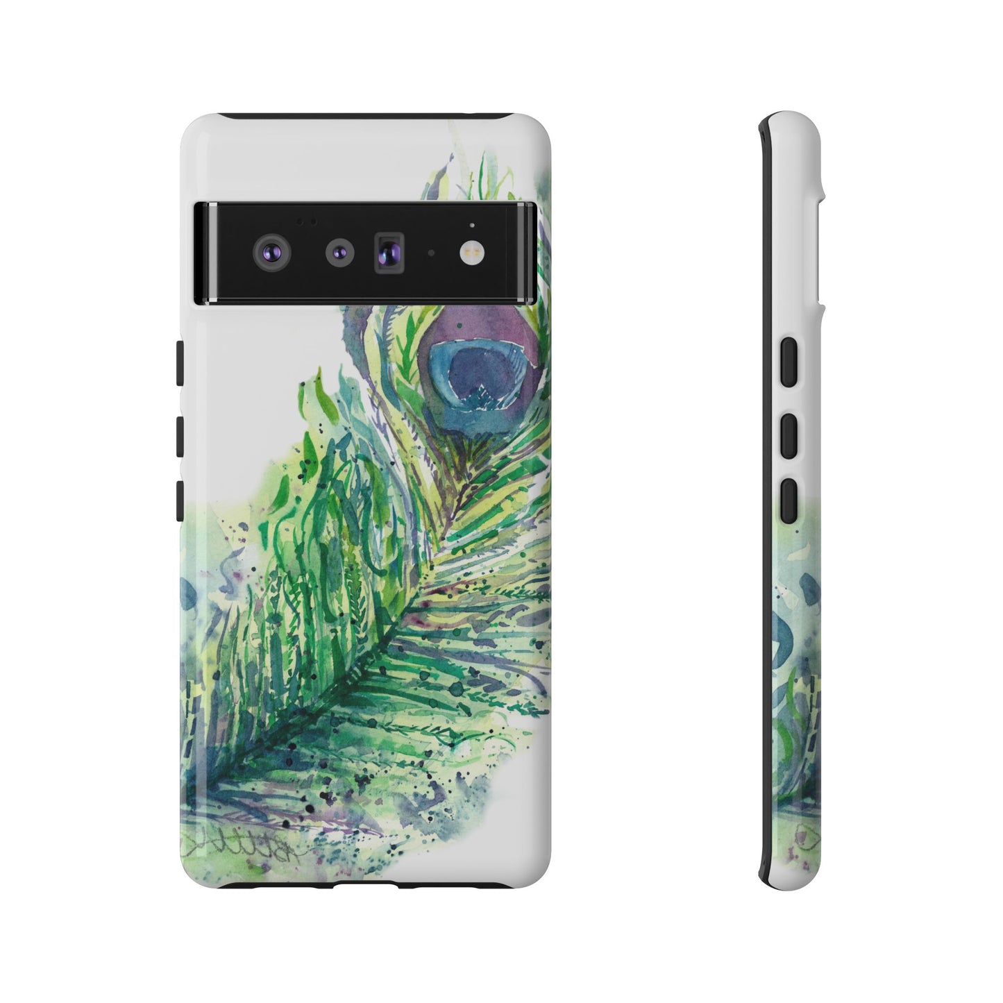 Colorful Peacock Feather Tough Phone Case – Stylish Nature-Inspired Mobile Cover & Unique Gift Idea - Brooke Zitting, LLC