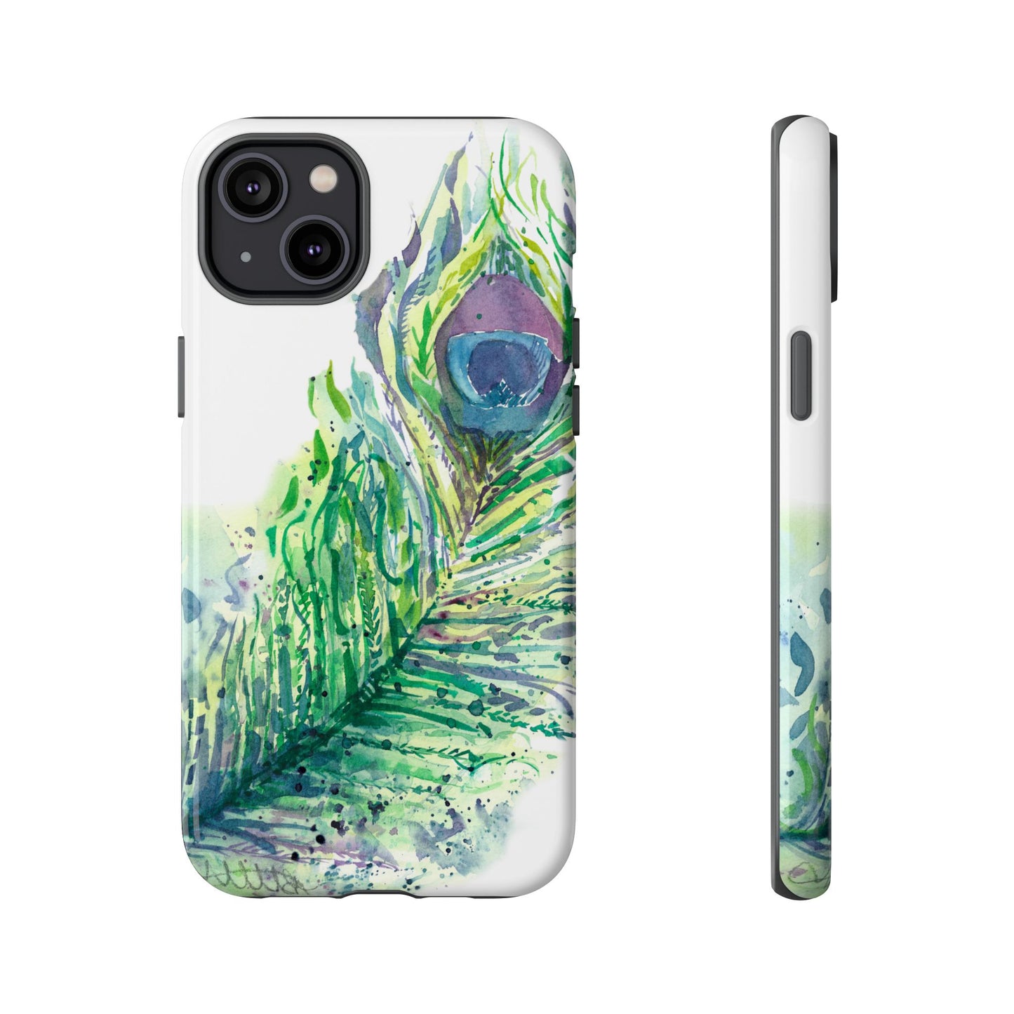 Colorful Peacock Feather Tough Phone Case – Stylish Nature-Inspired Mobile Cover & Unique Gift Idea - Brooke Zitting, LLC