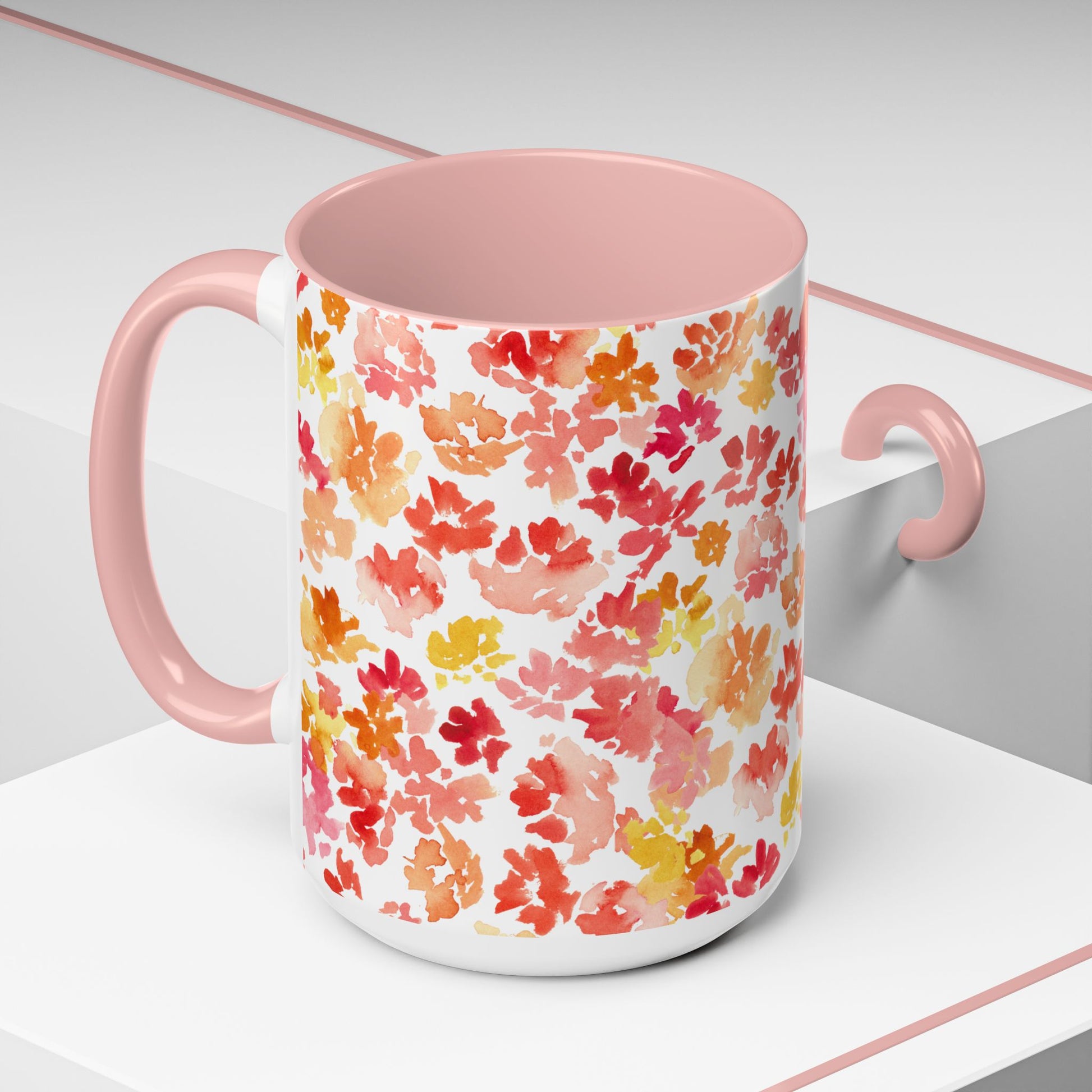 Posy Coffee Mug - Warm Floral Design  (11oz, 15oz) - Brooke Zitting, LLC