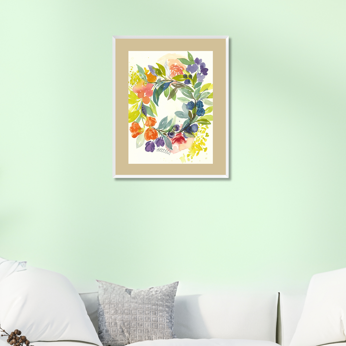 Floral Blooms Wreath, The Fine Art Print - Brooke Zitting, LLC
