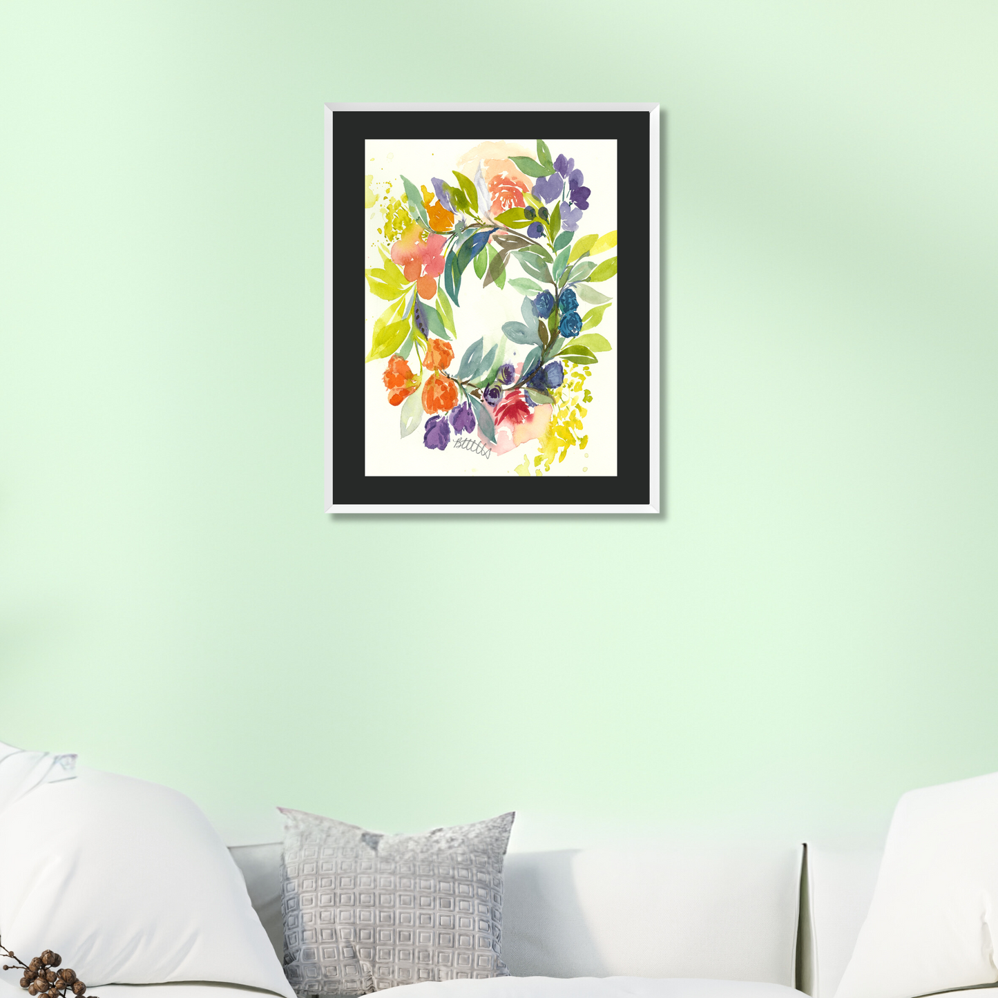 Floral Blooms Wreath, The Fine Art Print - Brooke Zitting, LLC