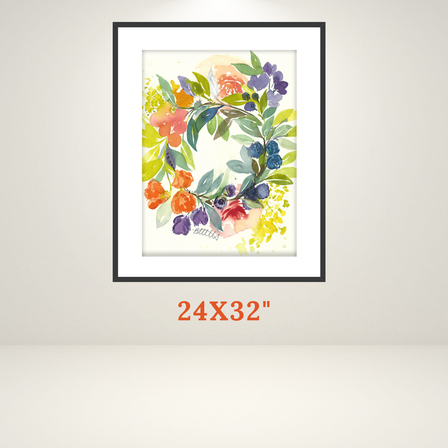 Floral Blooms Wreath, The Fine Art Print